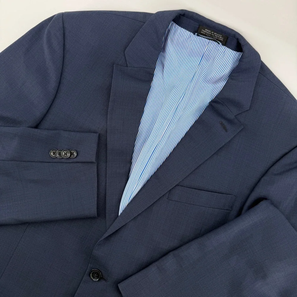 Tommy Hilfiger Blazer Mens 42R Navy Blue Two Button Tailored Sport Coat Preppy